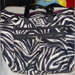 Brighton large zebra print weekender travel bag